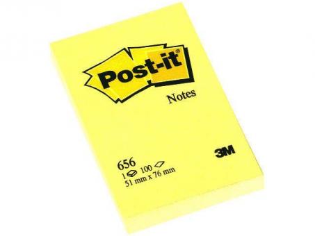 Post-it Notes 656 Haftnotizen - kanariengelb - 51x76 mm 