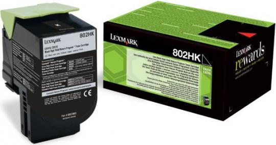 Original Lexmark Toner 802HK 80C2HK0 Schwarz 