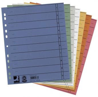 Trennblätter durchgefärbt - A4 Überbreite, sortiert (5 Farben), 100 Stück (5x20) 
