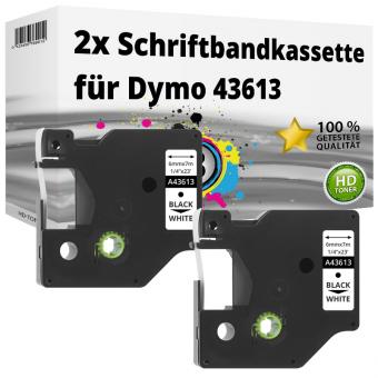 2x Alternativ Dymo D1 Etiketten Label Cassette 43613 6mm x 7m 