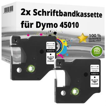 2x Alternativ Dymo D1 Etiketten Label Cassette 45010 12mm x 7m 