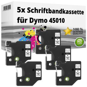 5x Alternativ Dymo D1 Etiketten Label Cassette 45010 12mm x 7m 