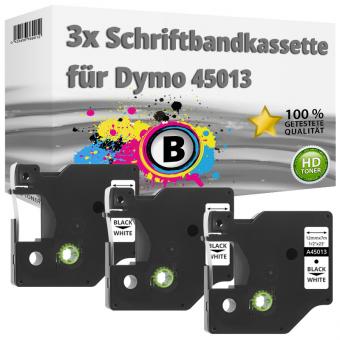 3x Alternativ Dymo D1 Etiketten Label Cassette 45013 12 mm x 7 m 