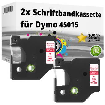 2x Alternativ Dymo D1 Etiketten Label Cassette 45015 12mm x 7m 