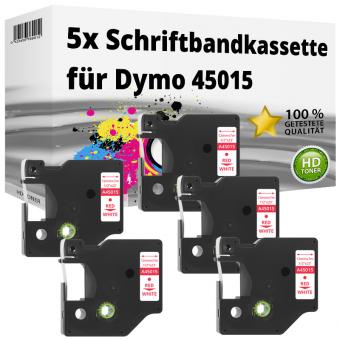 5x Alternativ Dymo D1 Etiketten Label Cassette 45015 12mm x 7m 