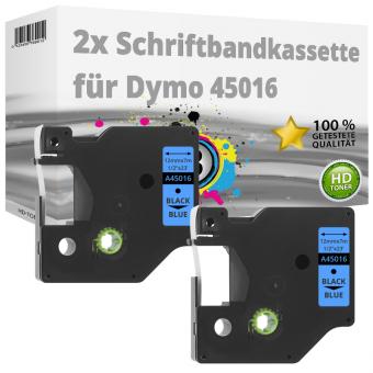 2x Alternativ Dymo D1 Etiketten Label Cassette 45016 12mm x 7m 