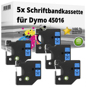5x Alternativ Dymo D1 Etiketten Label Cassette 45016 12mm x 7m 