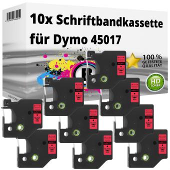 10x Alternativ Dymo D1 Etiketten Label Cassette 45017 12mm x 7m 