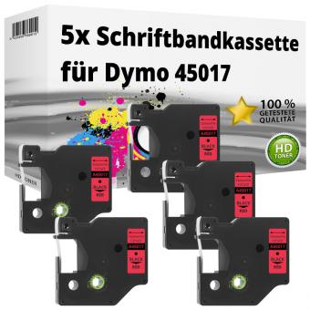 5x Alternativ Dymo D1 Etiketten Label Cassette 45017 12mm x 7m 