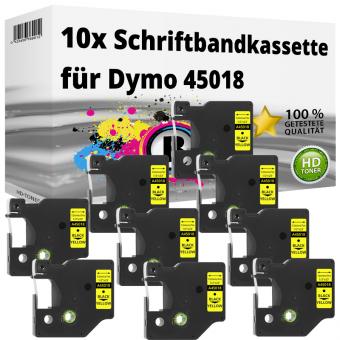 10x Alternativ Dymo D1 Etiketten Label Cassette 45018 12mm x 7m 