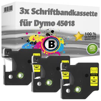 3x Alternativ Dymo D1 Etiketten Label Cassette 45018 12 mm x 7 m 