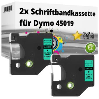 2x Alternativ Dymo D1 Etiketten Label Cassette 45019 12mm x 7m 