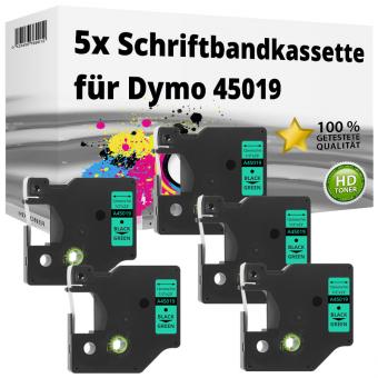 5x Alternativ Dymo D1 Etiketten Label Cassette 45019 12mm x 7m 