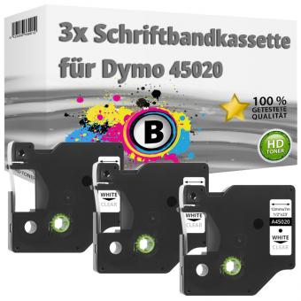 3x Alternativ Dymo D1 Etiketten Label Cassette 45020 12 mm x 7 m 