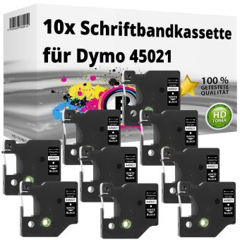 10x Alternativ Dymo D1 Etiketten Label Cassette 45021 12mm x 7m 
