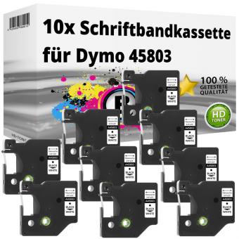 10x Alternativ Dymo D1 Etiketten Label Cassette 45803 19mm x 7m 