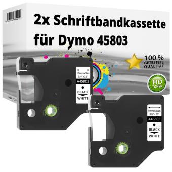 2x Alternativ Dymo D1 Etiketten Label Cassette 45803 19mm x 7m 