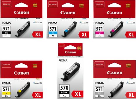 6x Original Canon Patronen im Set PGI-570XL+CLI-571XL 