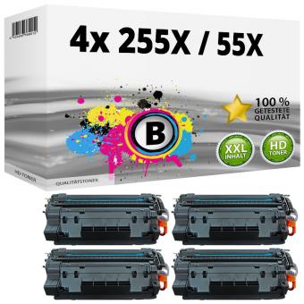 Sparset 4x Alternativ HP Toner CE255X / 55X Schwarz 
