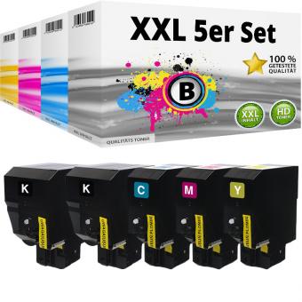 Set 5x Alternativ Lexmark Toner 74C20K0 74C20C0 74C20M0 74C20Y0 