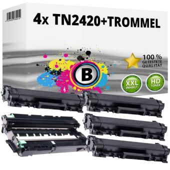 4x Alternativ Brother Toner TN-2420 + DR-2400 Trommel 