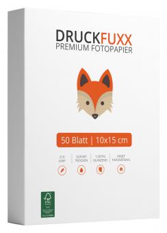 Druckfuxx Fotopapier 10 x 15 cm - 210 g/m² - 50 Blatt - glänzend 