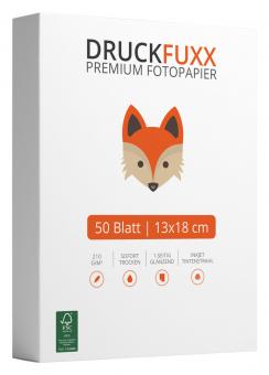 Druckfuxx Fotopapier 13 x 18 cm - 210 g/m² - 50 Blatt - glänzend 
