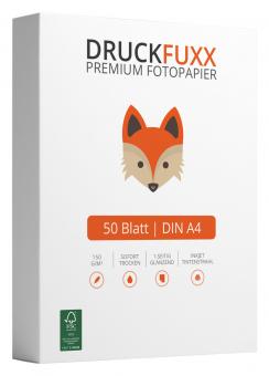 Druckfuxx Fotopapier DIN A4 - 150 g/m² - 50 Blatt - glänzend 