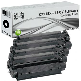 Set 4x Alternativ HP Toner 15X C7115X Schwarz 