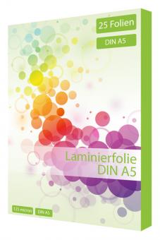 Laminierfolie DIN A5 - 125 mic - 25 Folien 