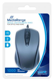 MediaRange optische 3-Tasten Maus mit Kabel 