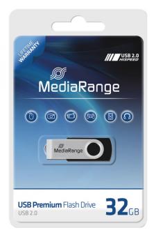 MediaRange USB Stick 2.0 32 GB Schwarz/Silber 