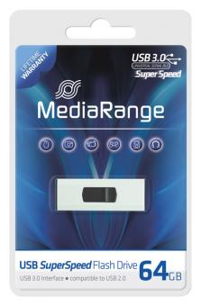 MediaRange USB Stick 3.0 64 GB Silber 