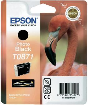 Original Epson Patronen T0871 (Flamingo) Fotoschwarz 
