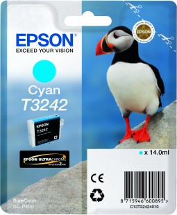 Original Epson Patronen T3242 (Puffin) Cyan 