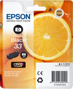 Original Epson Patronen 33 (Orange) T3341 Fotoschwarz 