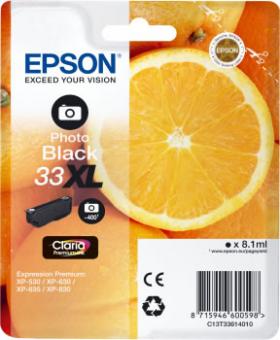Original Epson  Patronen 33 XL (Orange) T3361 Fotoschwarz 