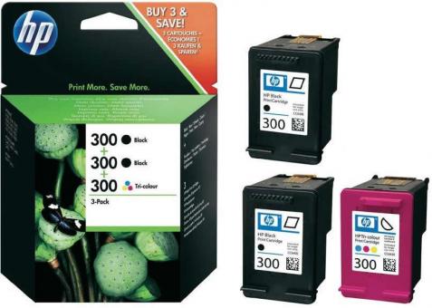 SD518AE original HP Druckerpatronen 2x 300 Black 1x 300 Color 