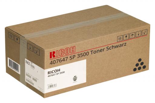 Original Ricoh Toner 407647 / SP 3500LE Schwarz 